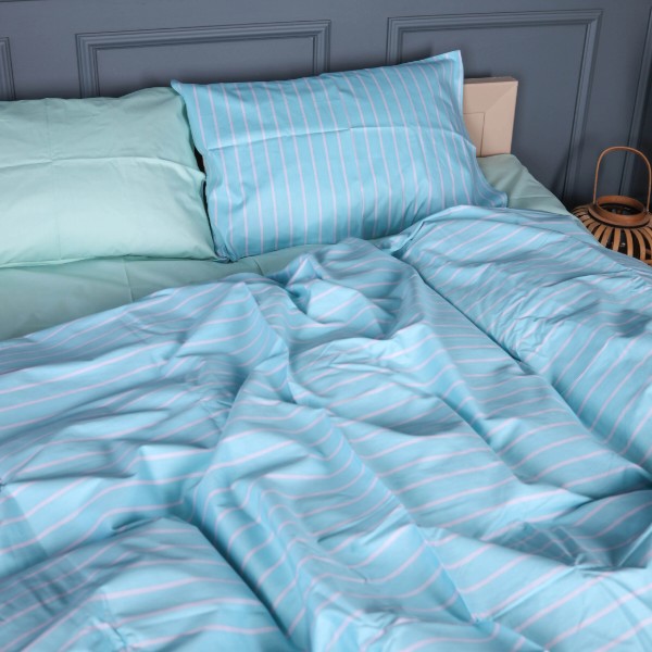 Фото - Комплект постільної білизни MirSon 22-1466 Seafoam Stripe 220х240 (2200013051565)